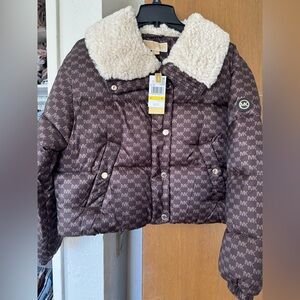 Michael Kors Chocolate and Cream Puffer Jacket